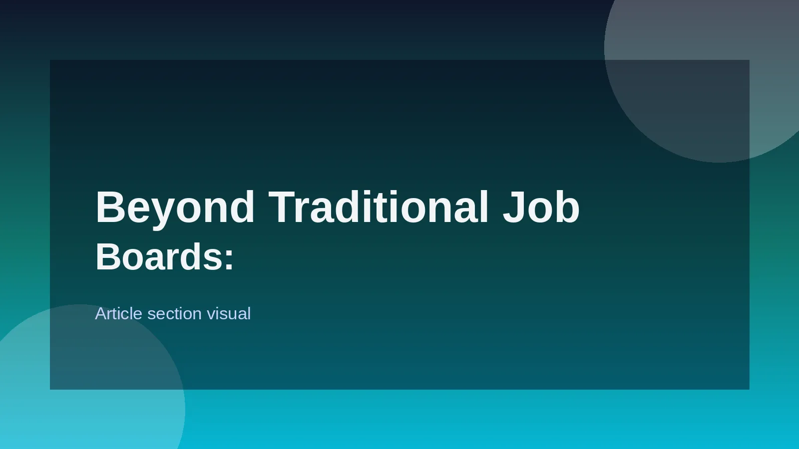 Beyond Traditional Job Boards: A New Approach