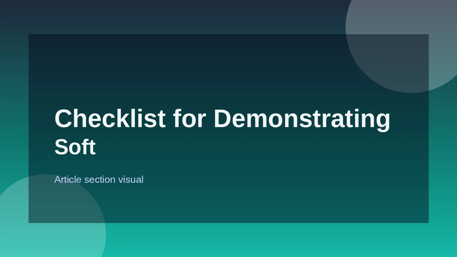 Checklist for Demonstrating Soft Skills
