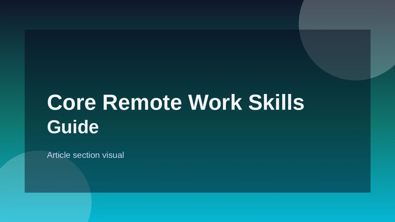 Core Remote Work Skills