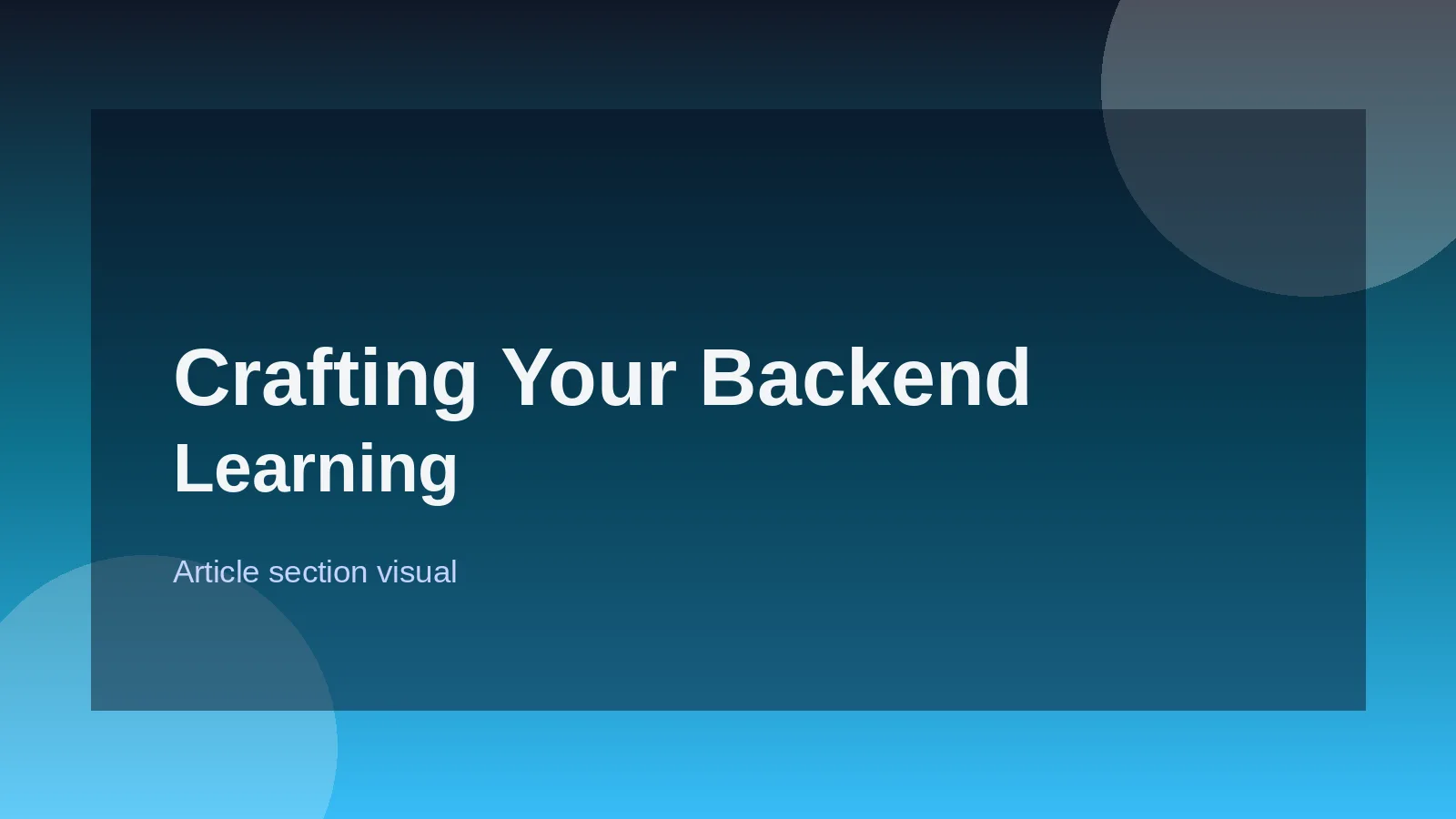 Crafting Your Backend Learning Journey: From Beginner to Pro