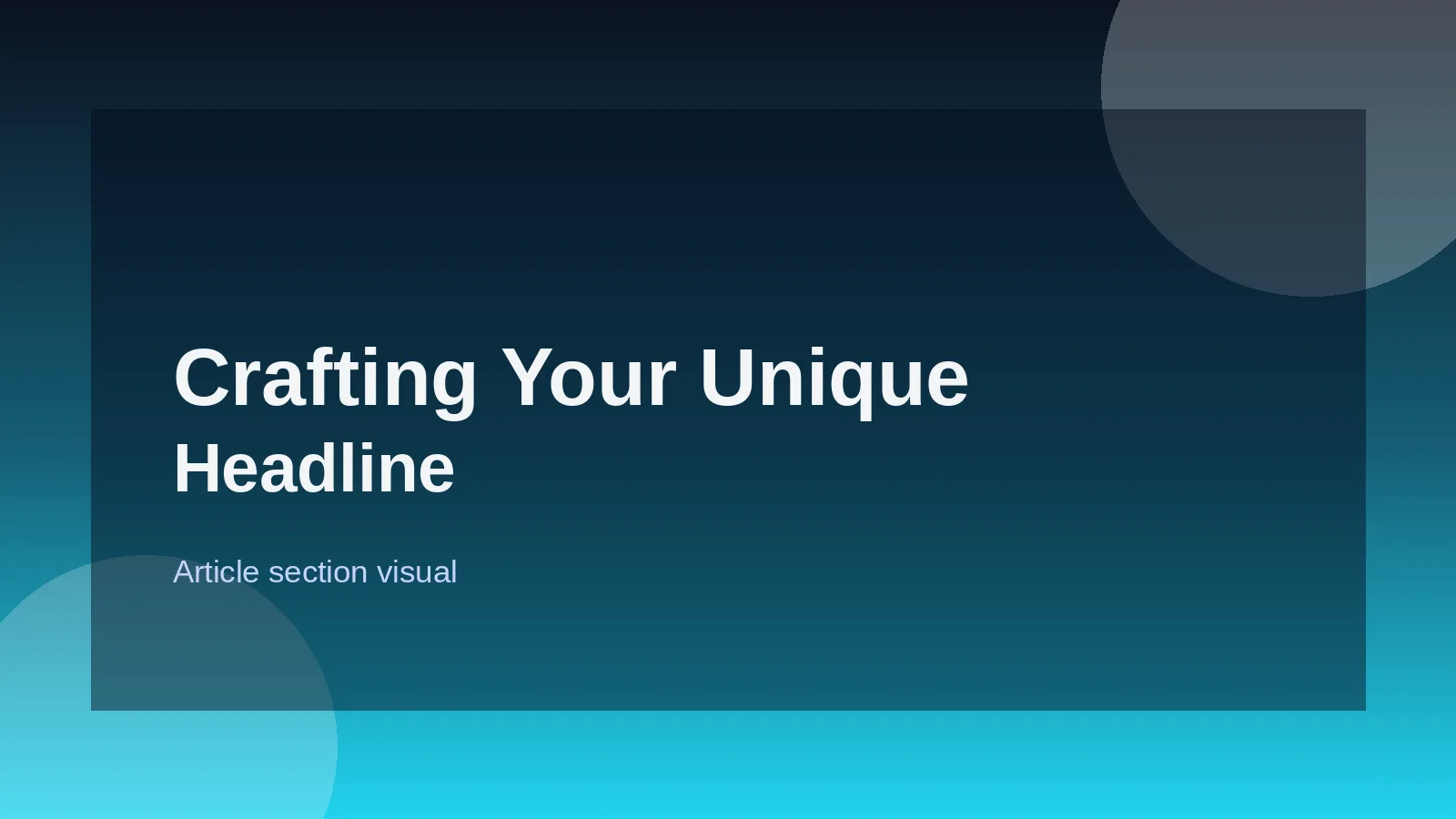 Crafting Your Unique Headline Formula