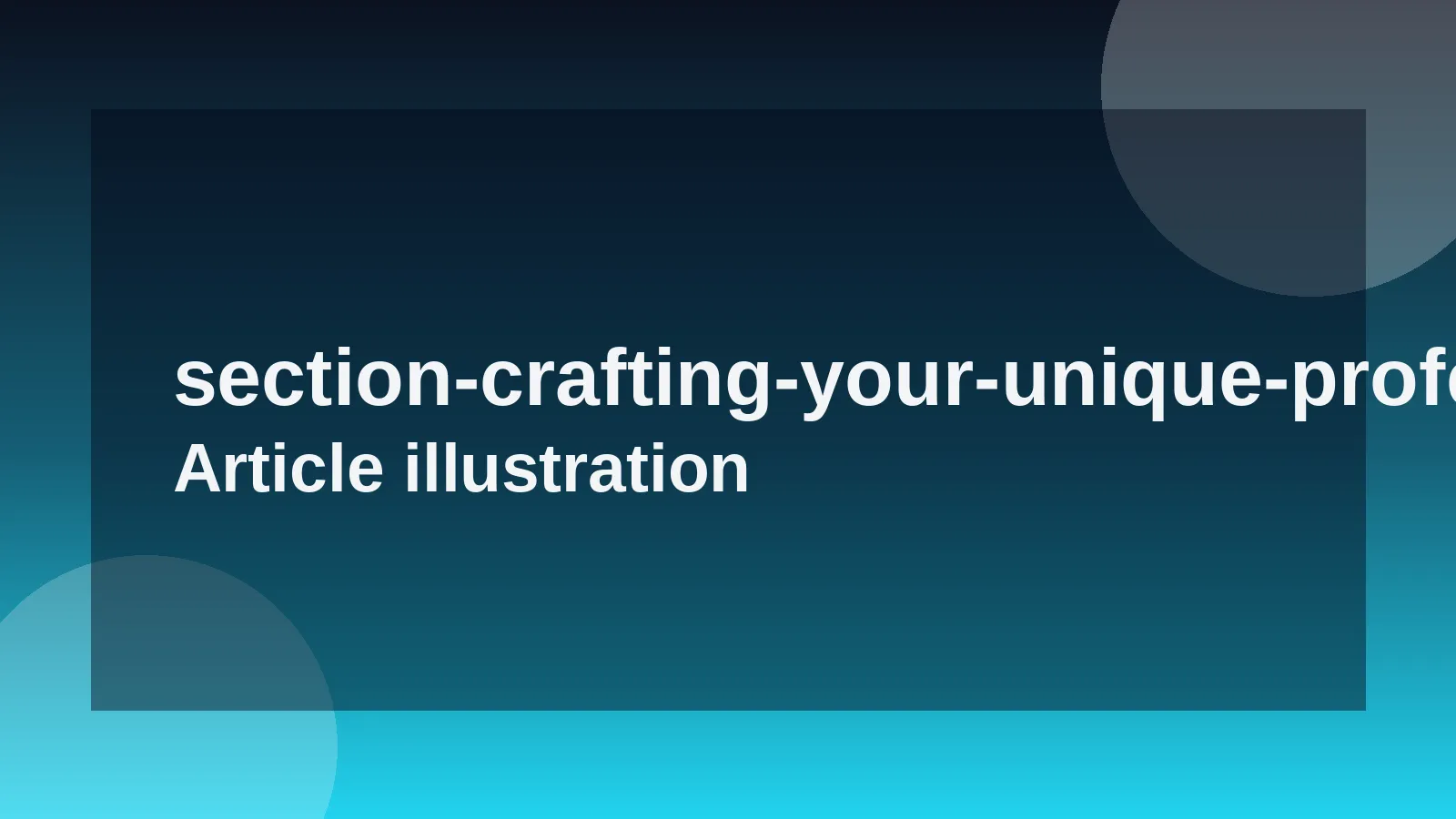 Crafting Your Unique Professional Narrative