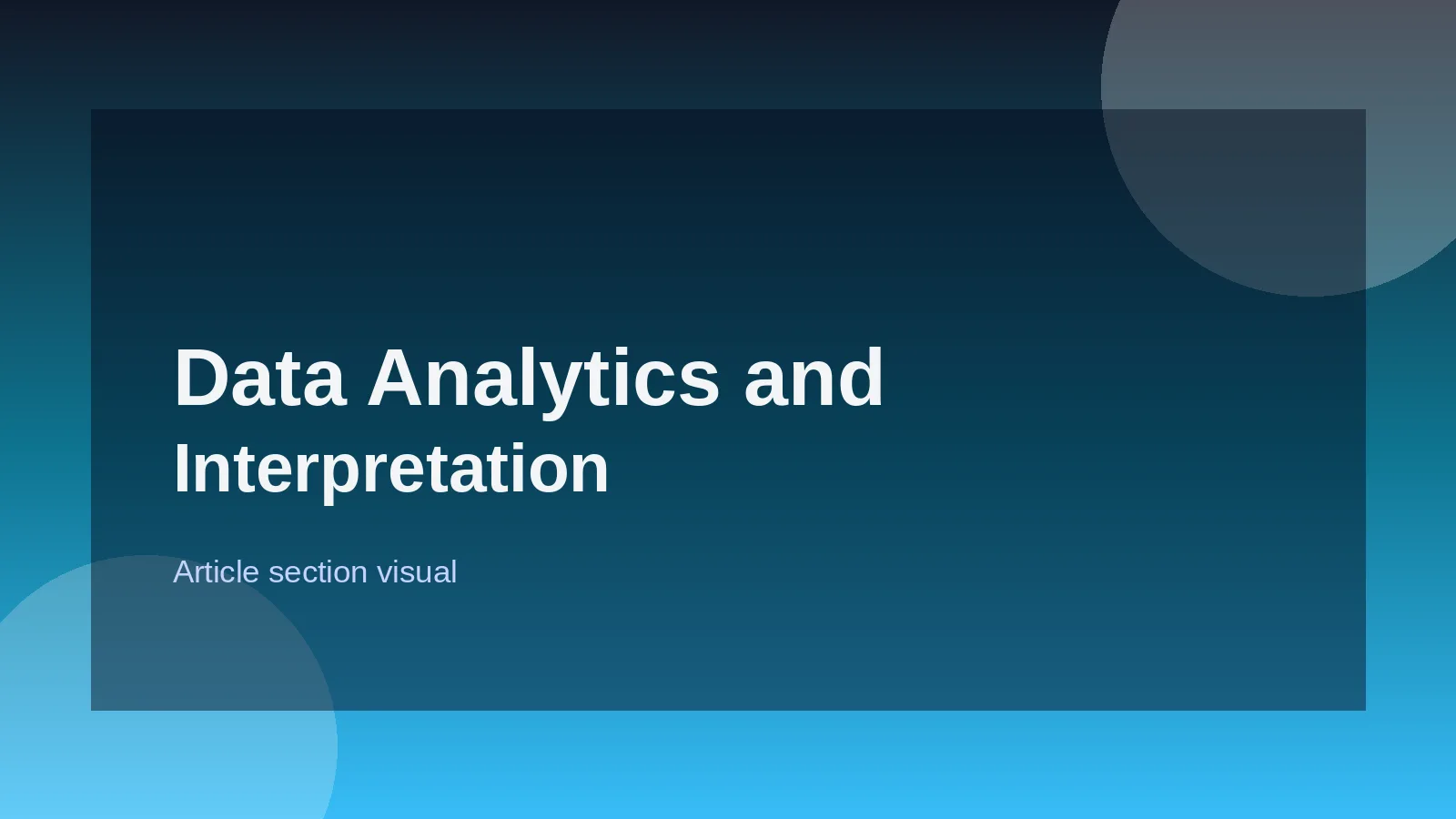 Data Analytics and Interpretation