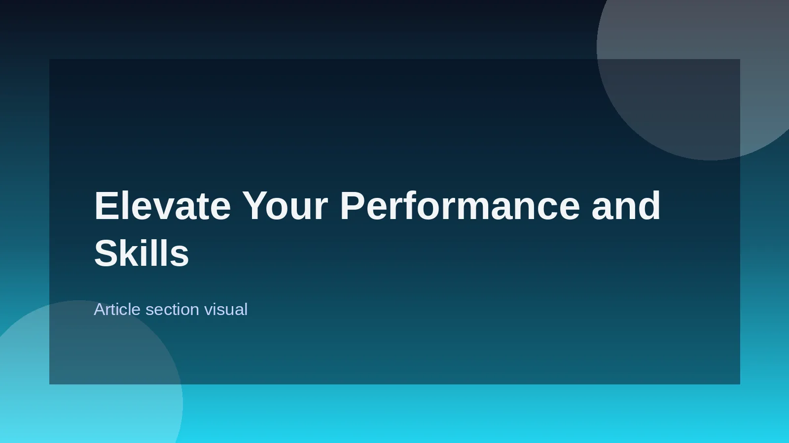 Elevate Your Performance and Skills