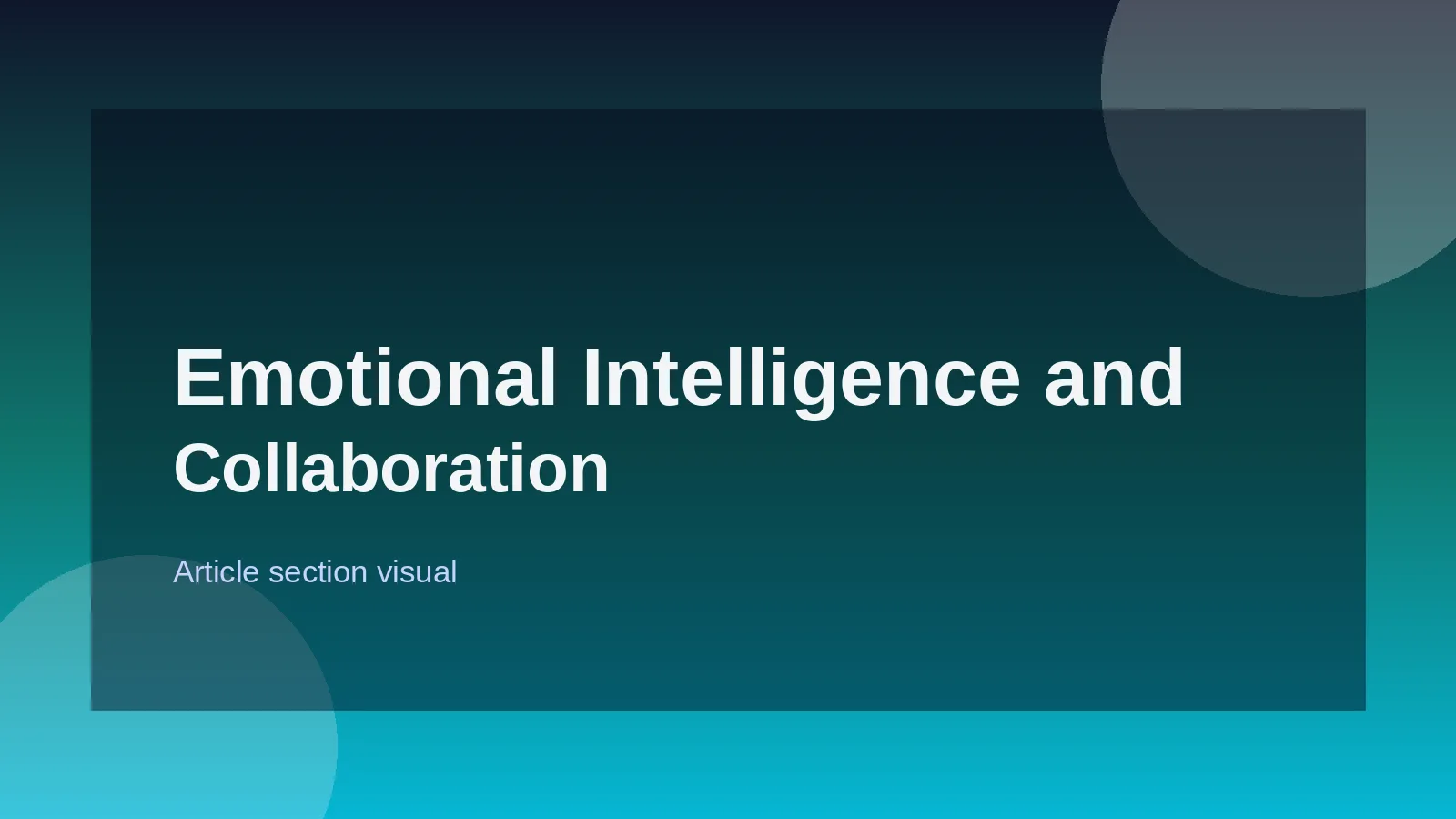 Emotional Intelligence and Collaboration