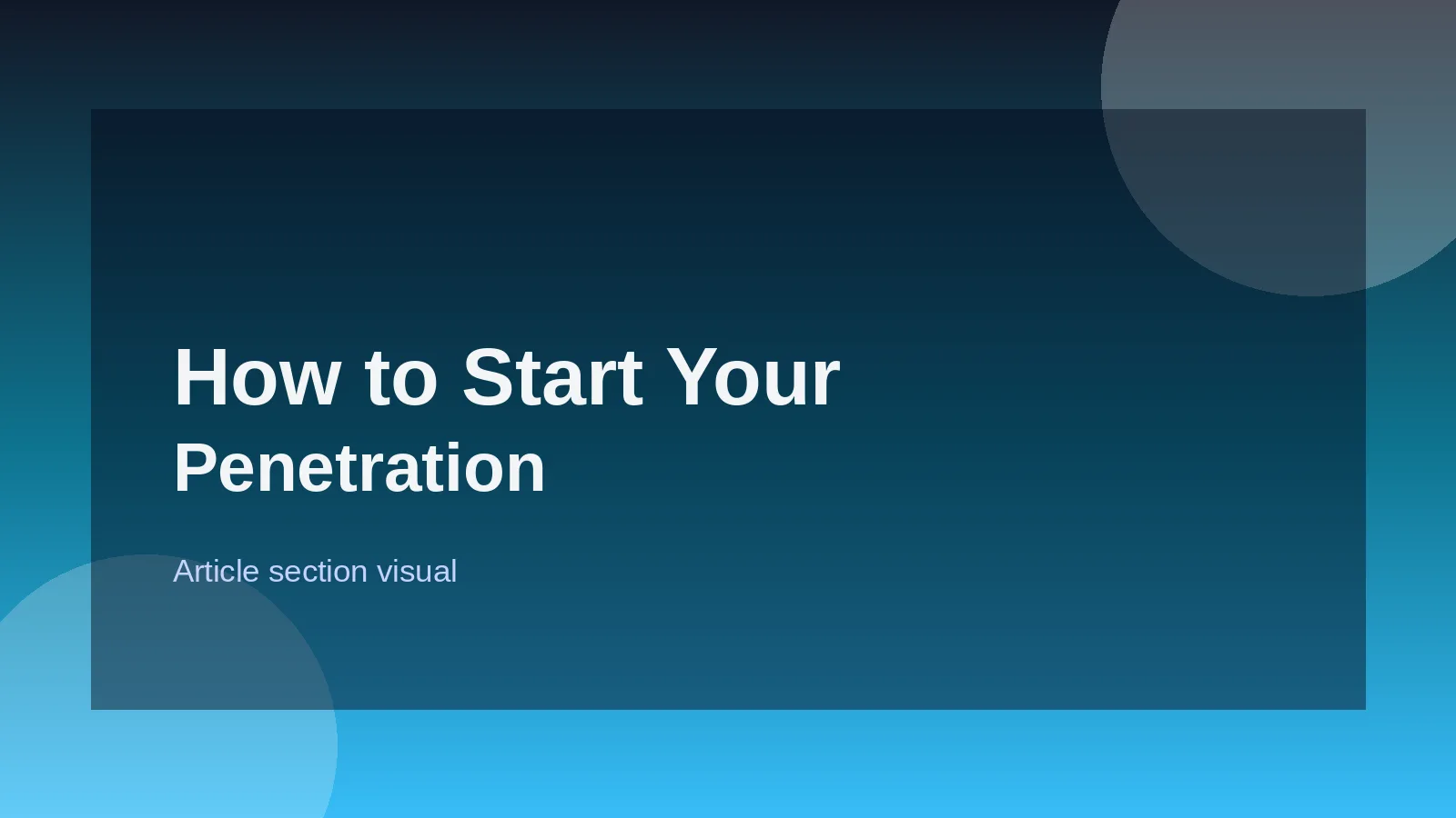 How to Start Your Penetration Testing Journey