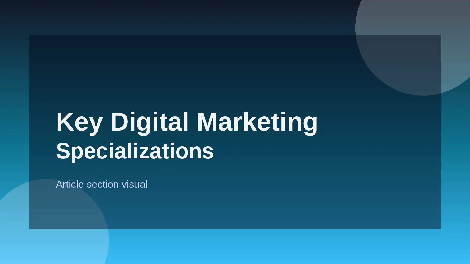 Key Digital Marketing Specializations