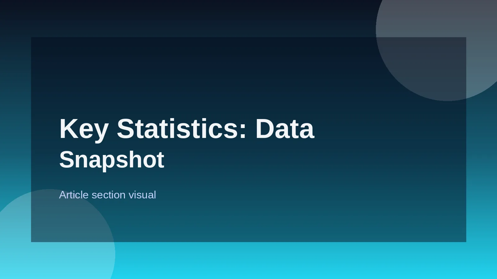Key Statistics: Data Snapshot for Aspiring PMs