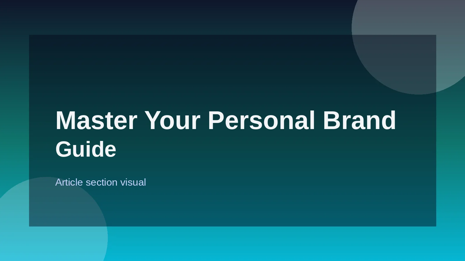 Master Your Personal Brand
