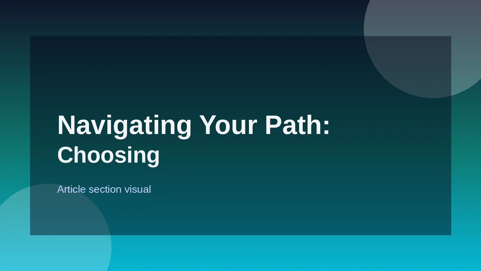 Navigating Your Path: Choosing the Right Specialization