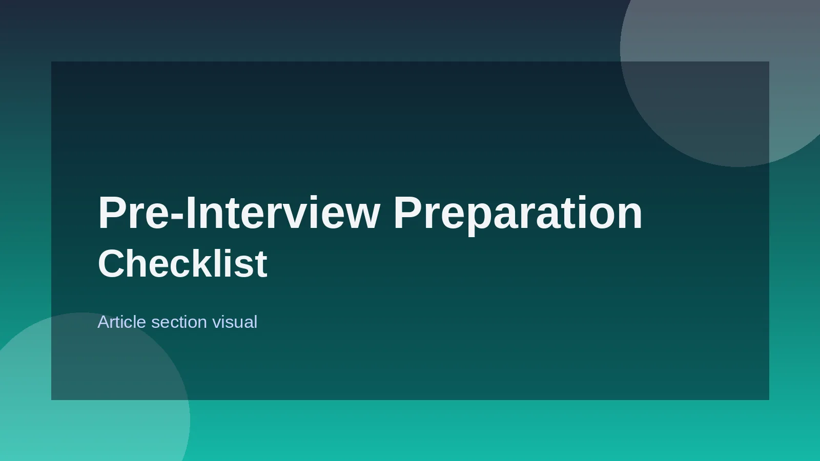 Pre-Interview Preparation Checklist