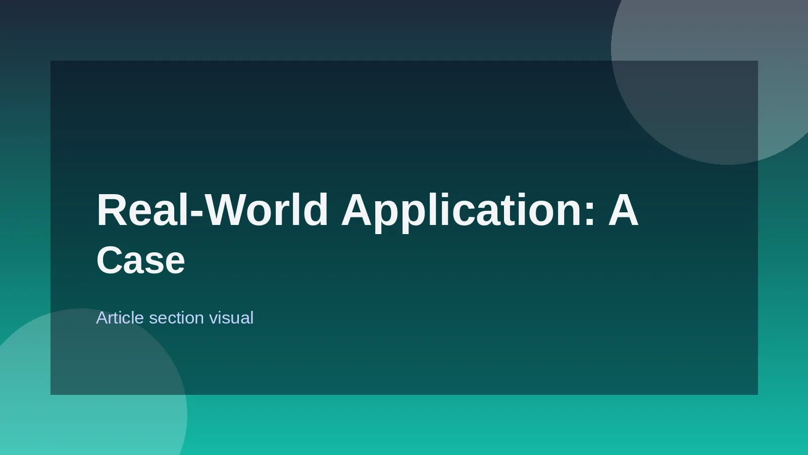 Real-World Application: A Case Study in Career Transition
