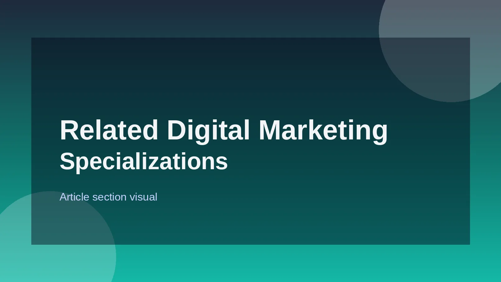 Related Digital Marketing Specializations