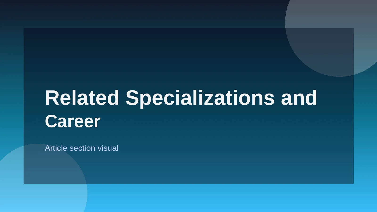 Related Specializations and Career Transitions
