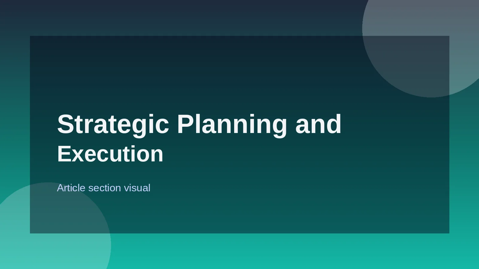 Strategic Planning and Execution