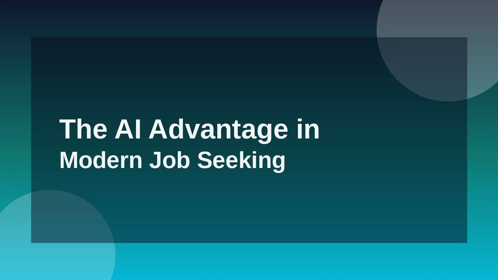 The AI Advantage in Modern Job Seeking