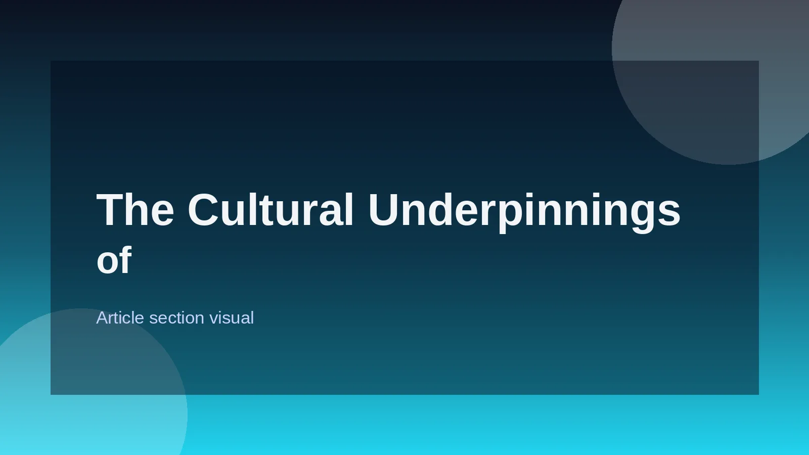 The Cultural Underpinnings of Detail