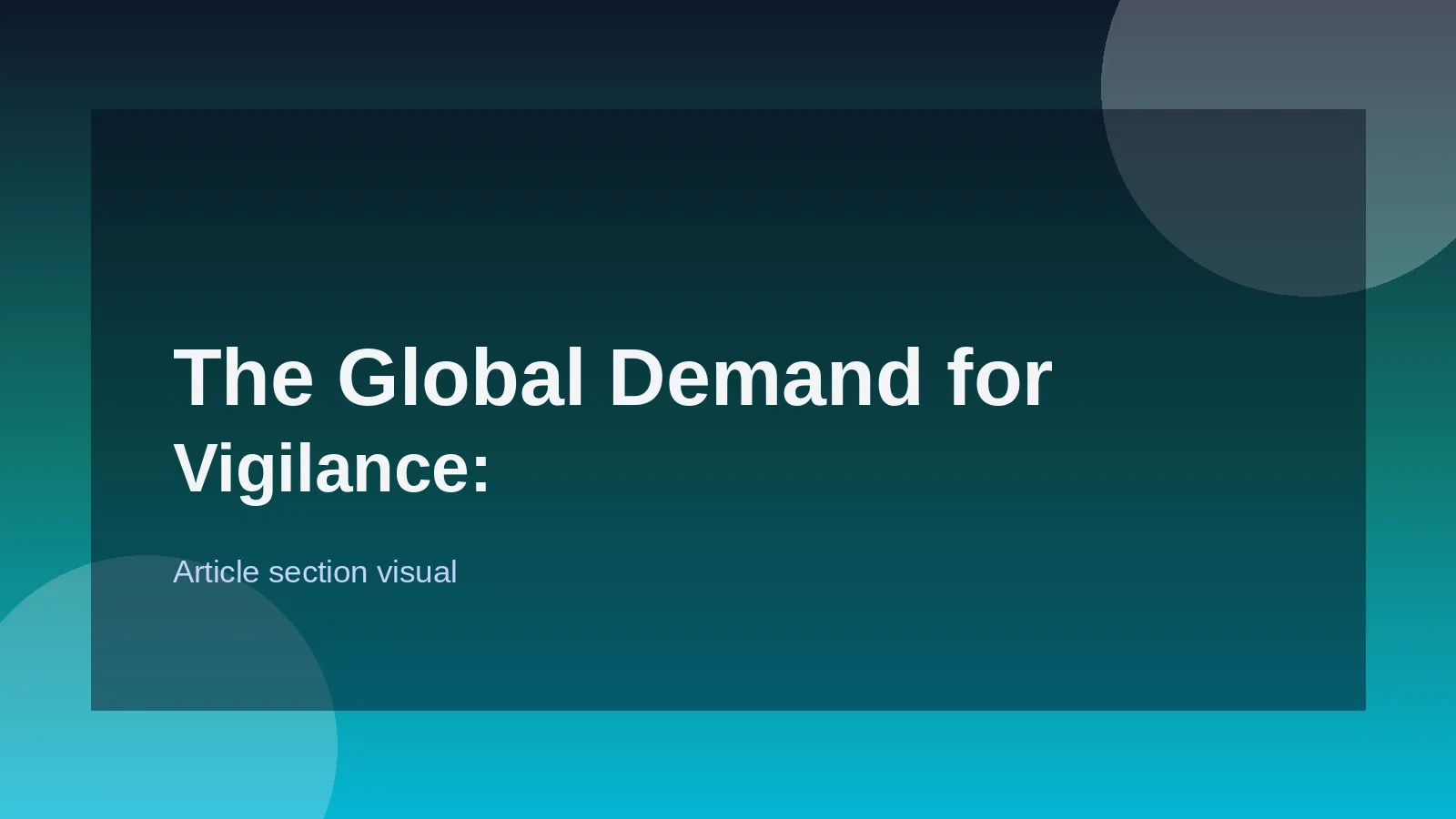 The Global Demand for Vigilance: A Market Overview