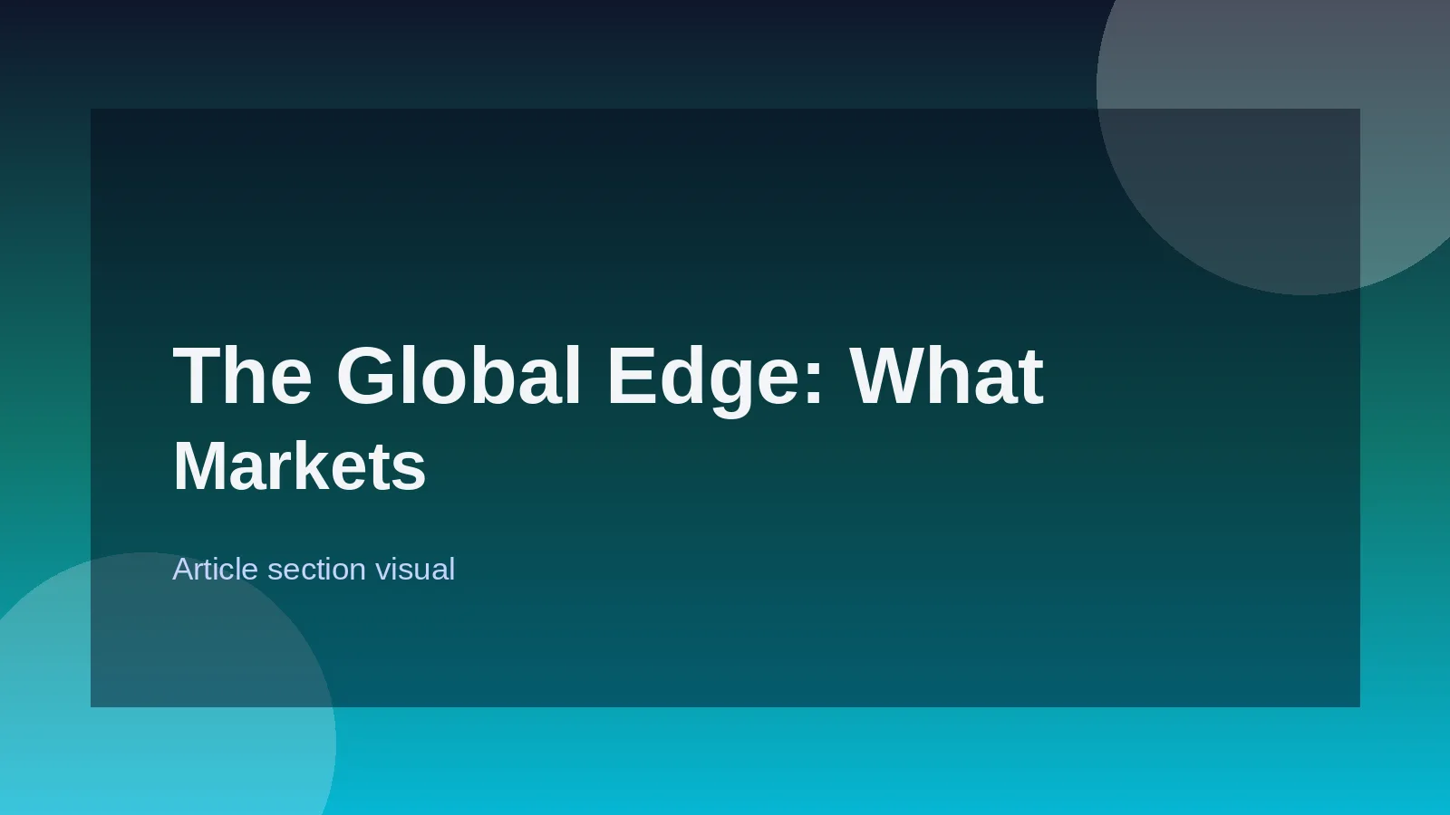The Global Edge: What Markets Value Most