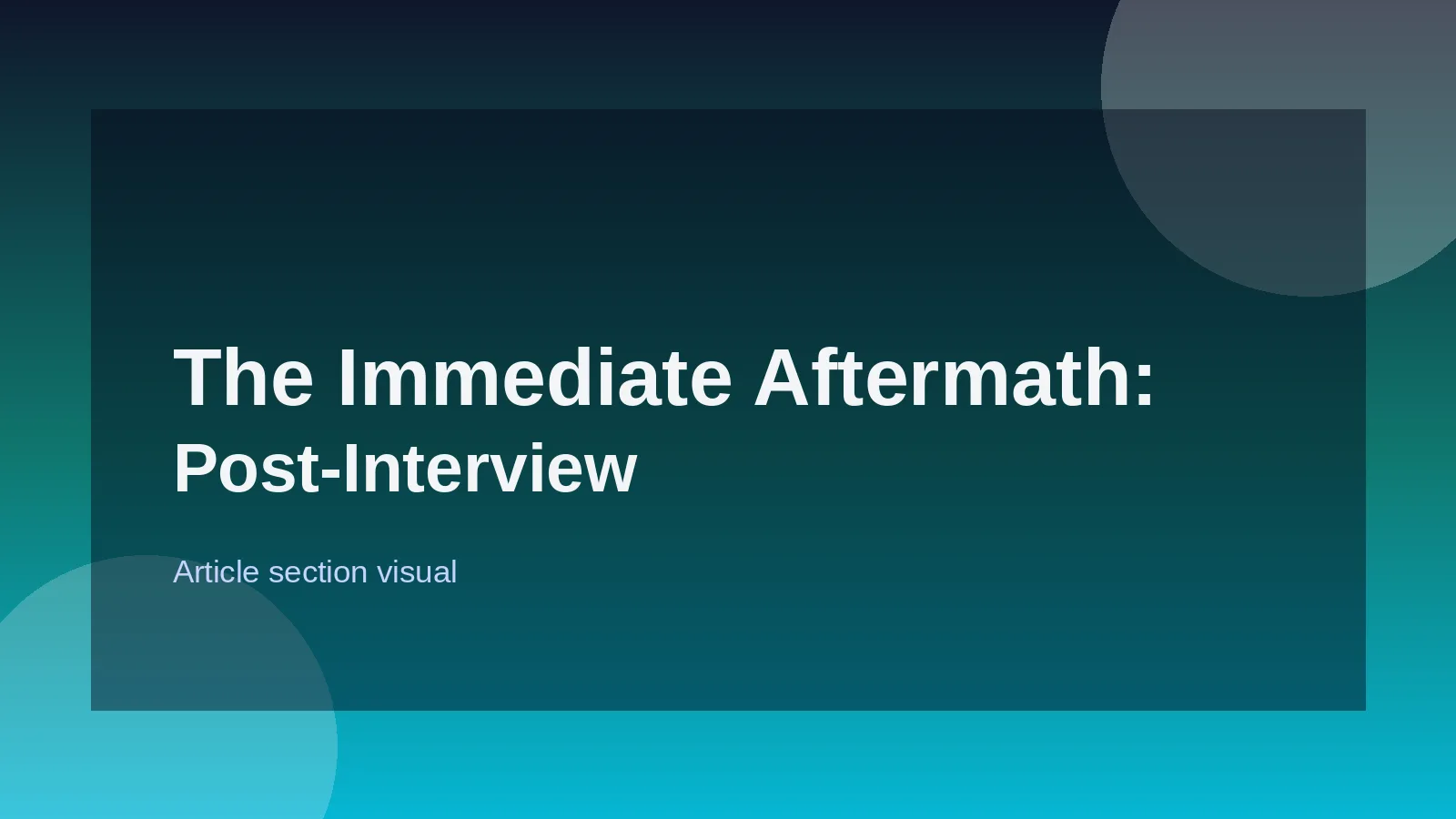The Immediate Aftermath: Post-Interview Etiquette