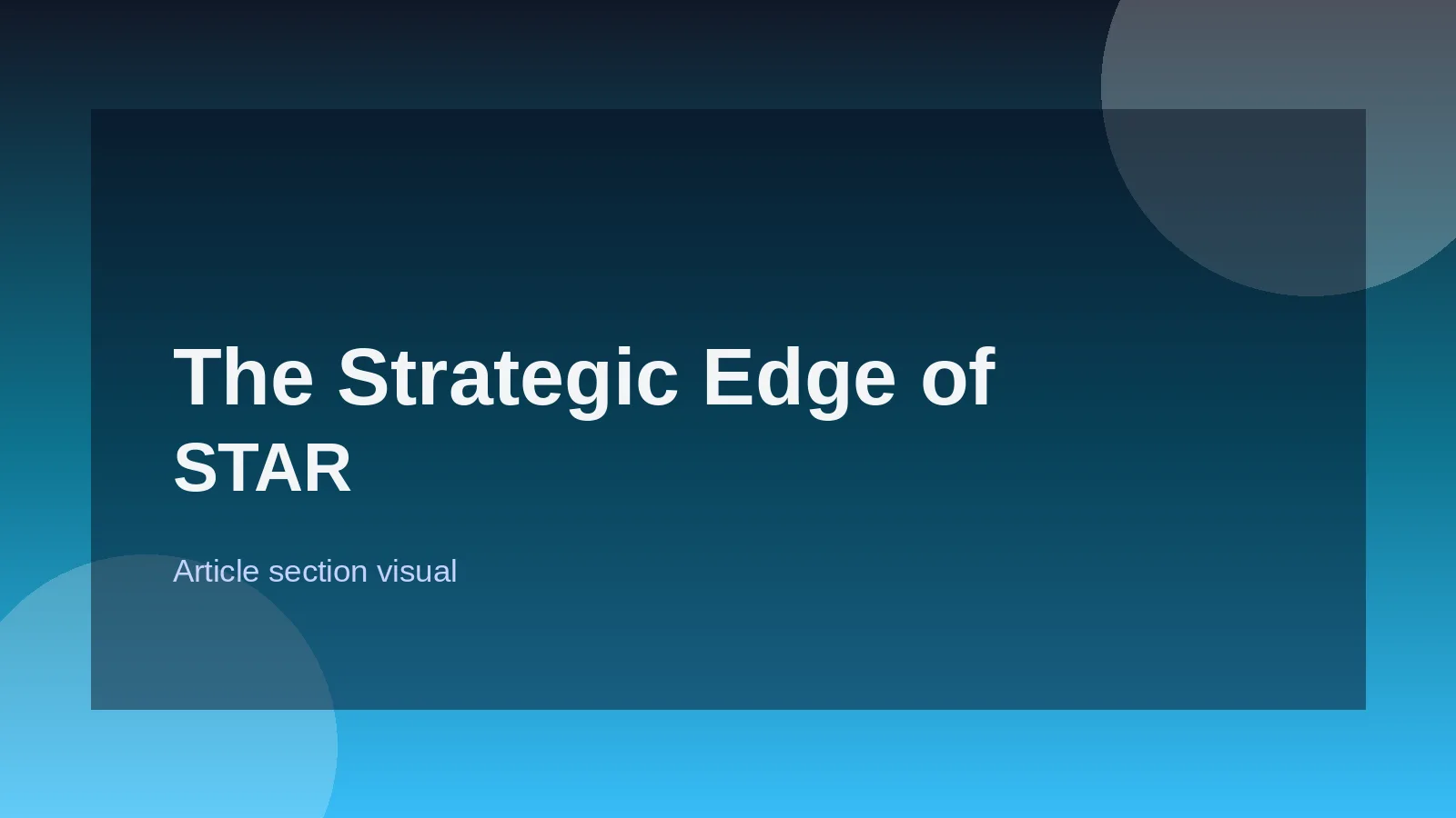The Strategic Edge of STAR