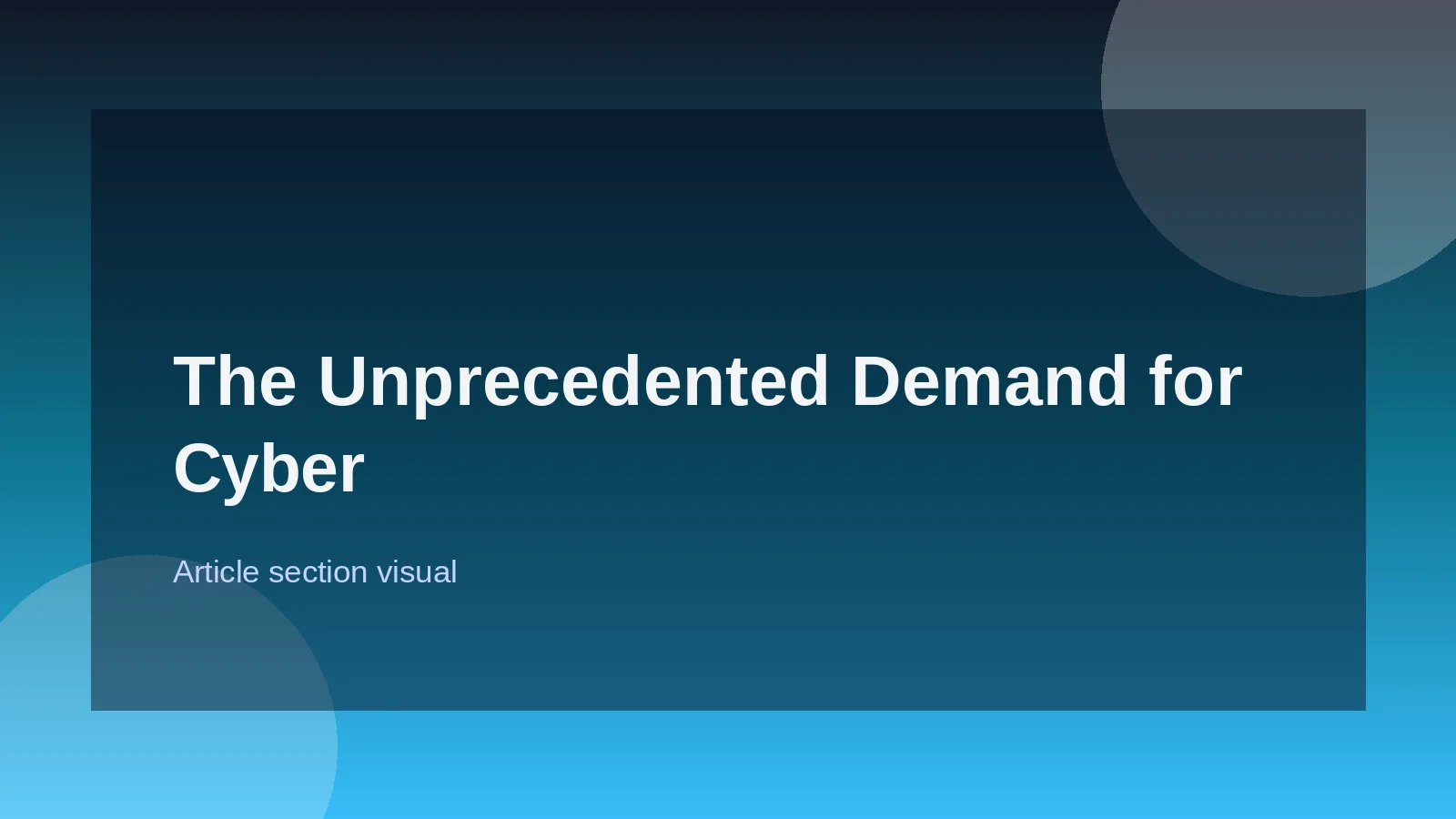 The Unprecedented Demand for Cyber Talent