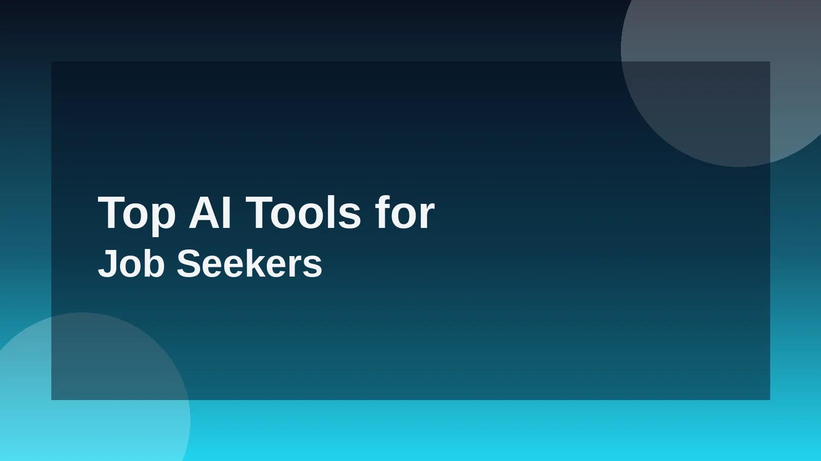 Top AI Tools for Job Seekers
