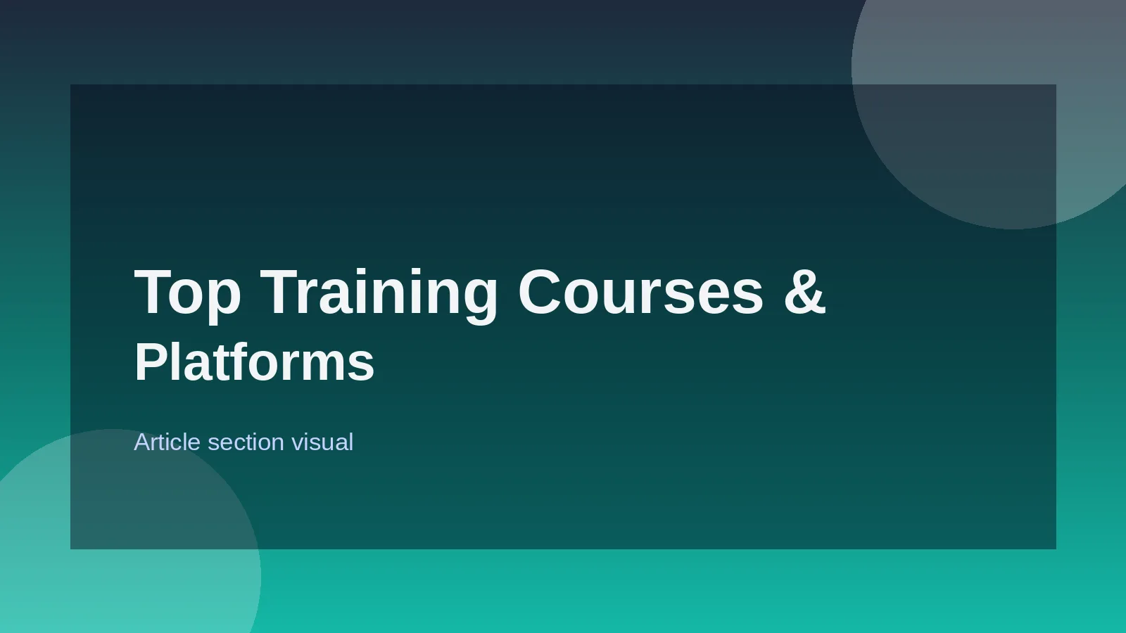 Top Training Courses & Platforms