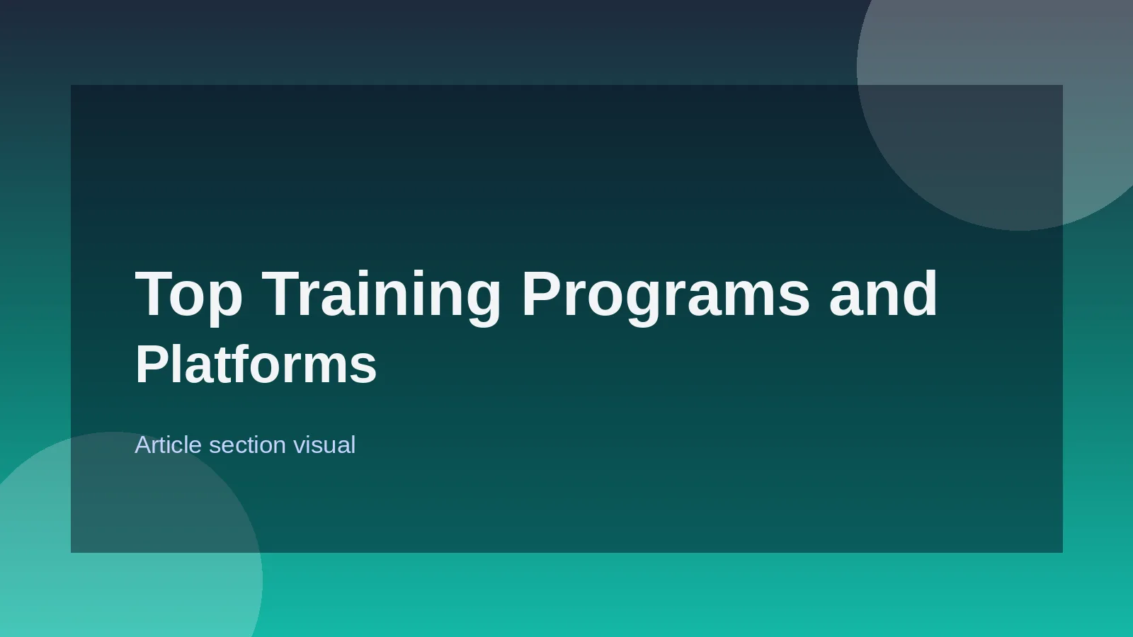 Top Training Programs and Platforms