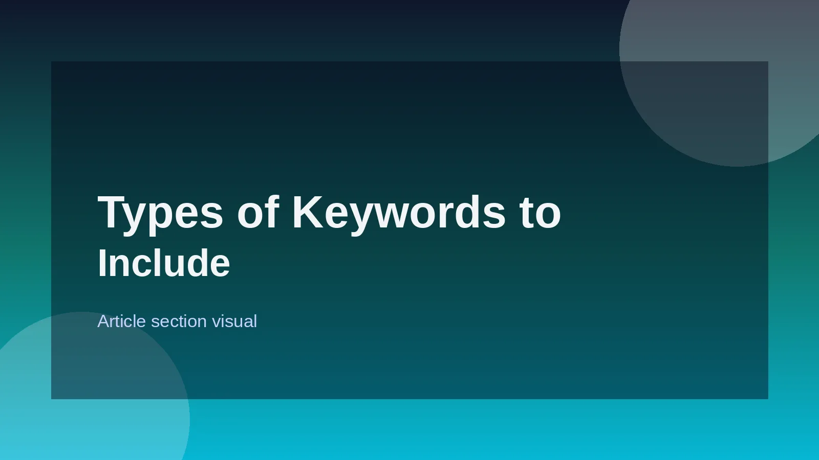 Types of Keywords to Include