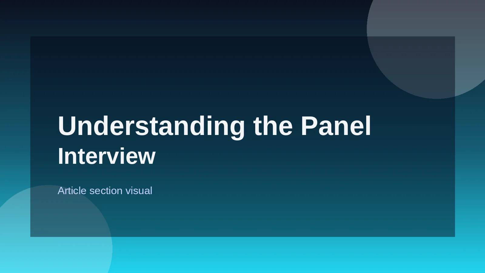 Understanding the Panel Interview Format