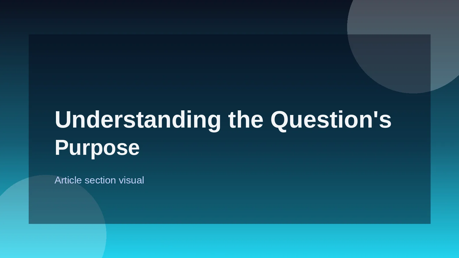 Understanding the Question's Purpose
