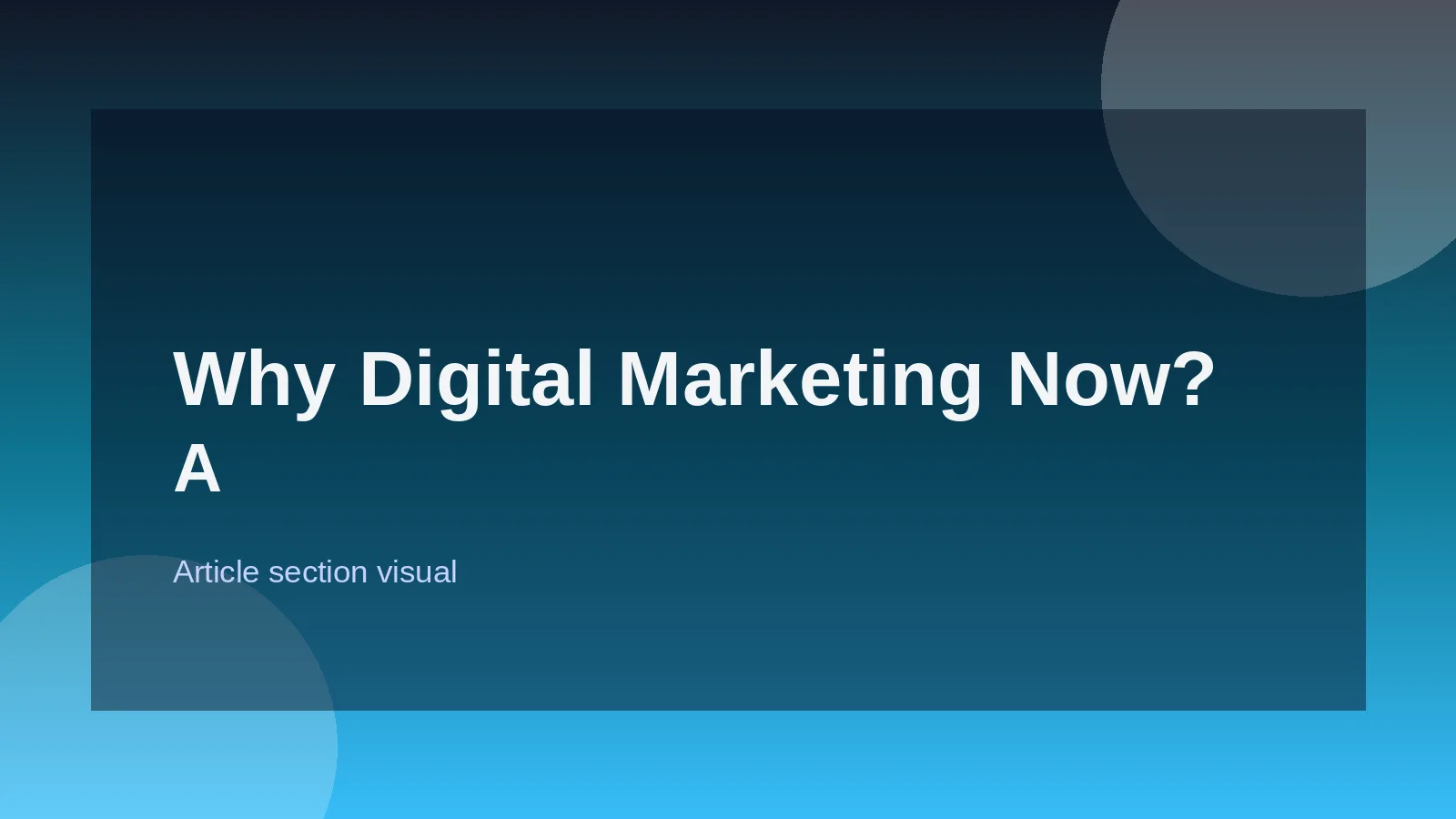 Why Digital Marketing Now? A Global Perspective
