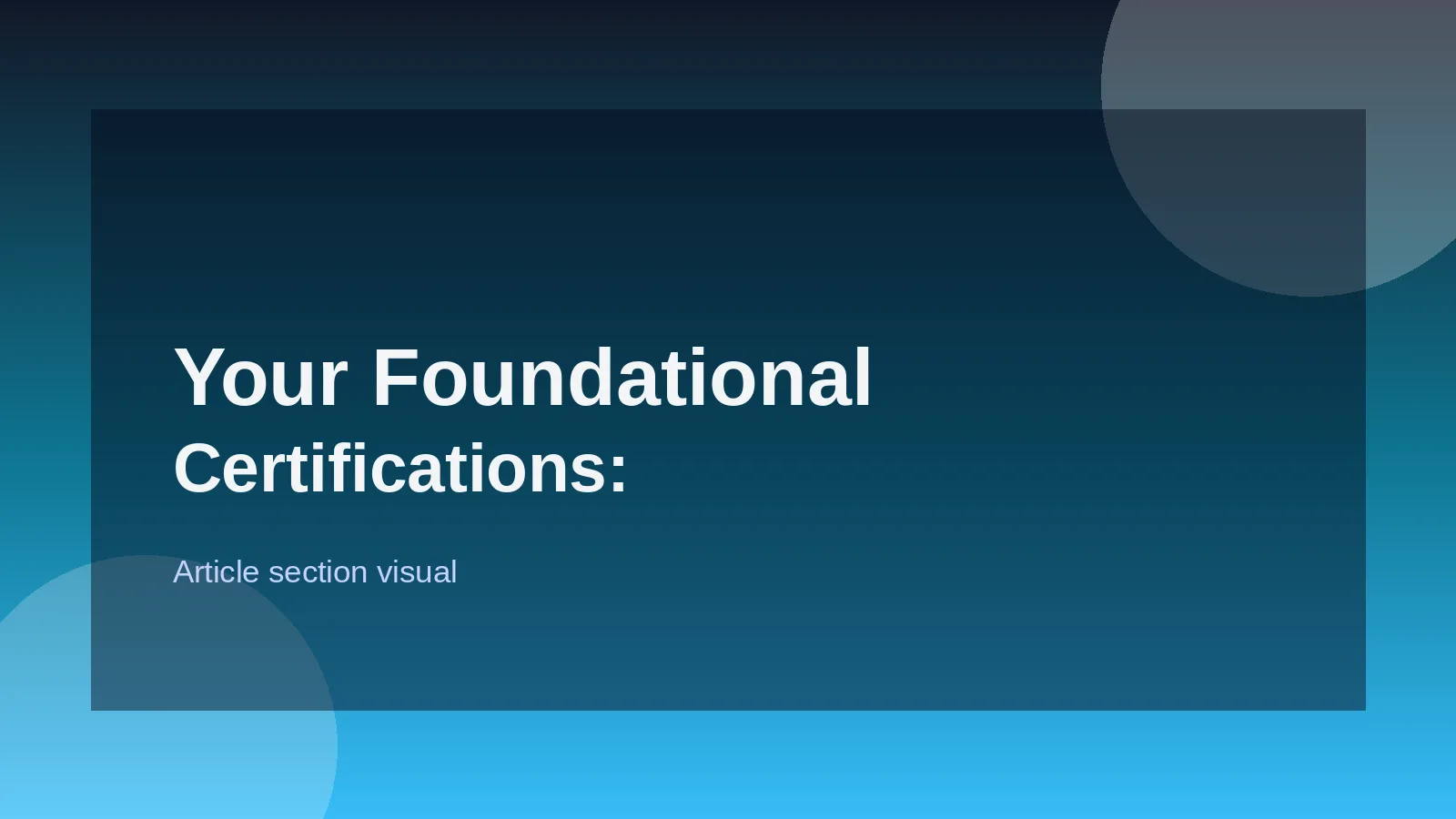 Your Foundational Certifications: A Deep Dive